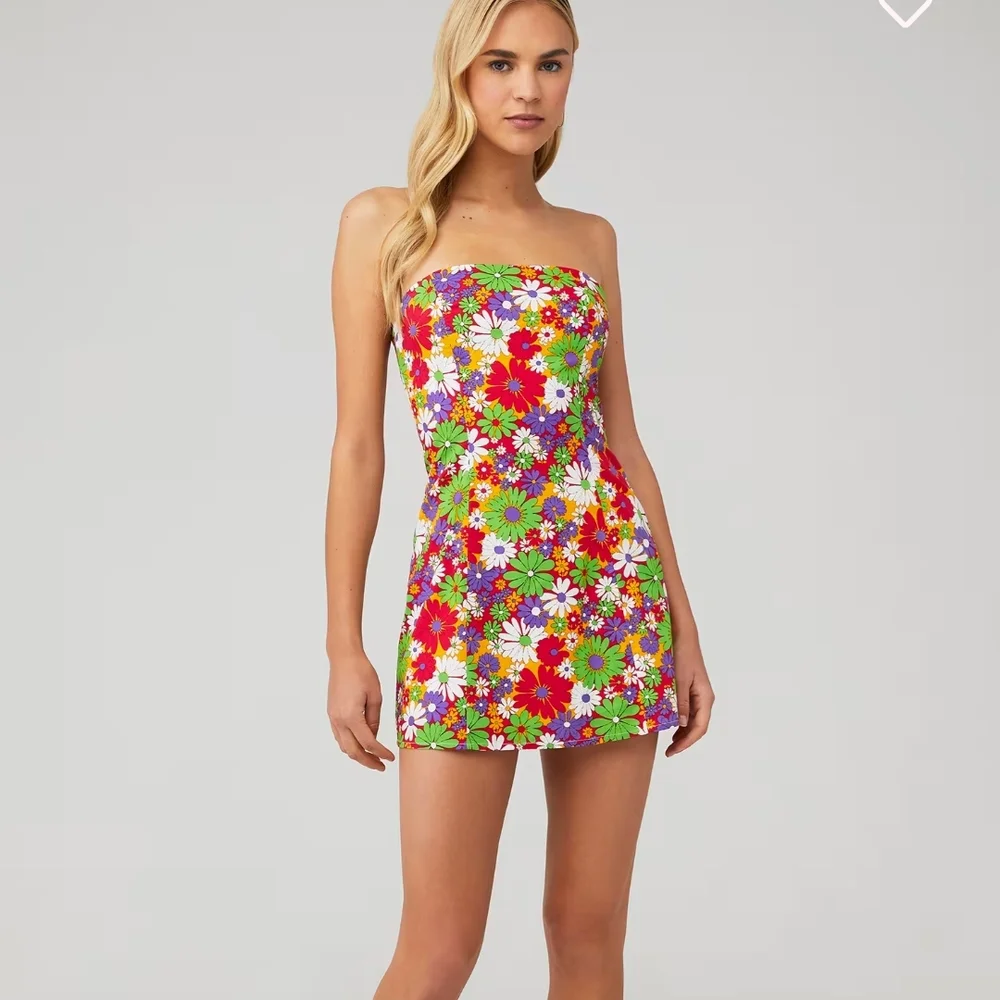 Peppermayo 70s Floral Strapless Mini Dress - Picture 1 of 5